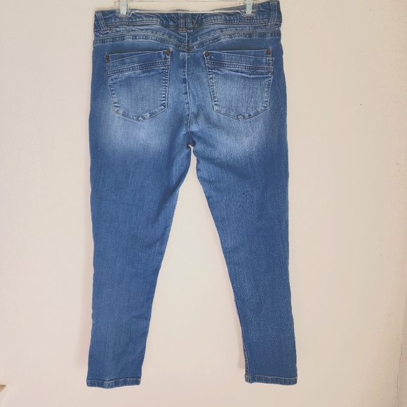 Democracy "Ab" Technology Freedom Ankle Skinny Jean Stretch Blue Denim Size 10 - Picture 2 of 4